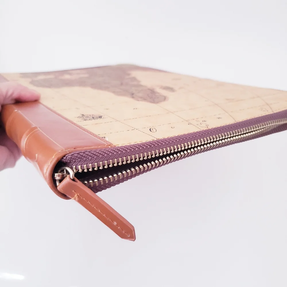 World Map Zippered Notebook Cover